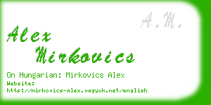 alex mirkovics business card